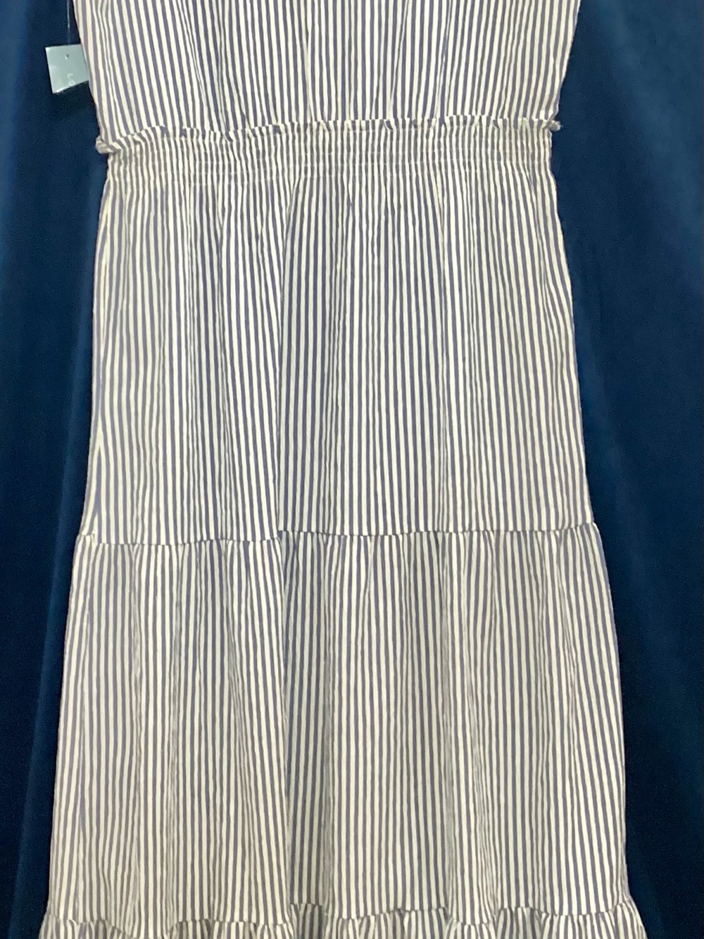 London Times Sleeveless Striped Maxi Dress - White and Navy - Picture 3 of 9